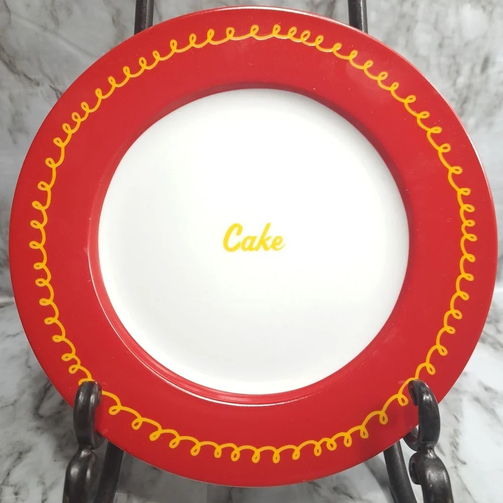 Set of 4 Cake Boss Dessert Plates‎ Multicolor Sweet, Delicious, Cake, Enjoy